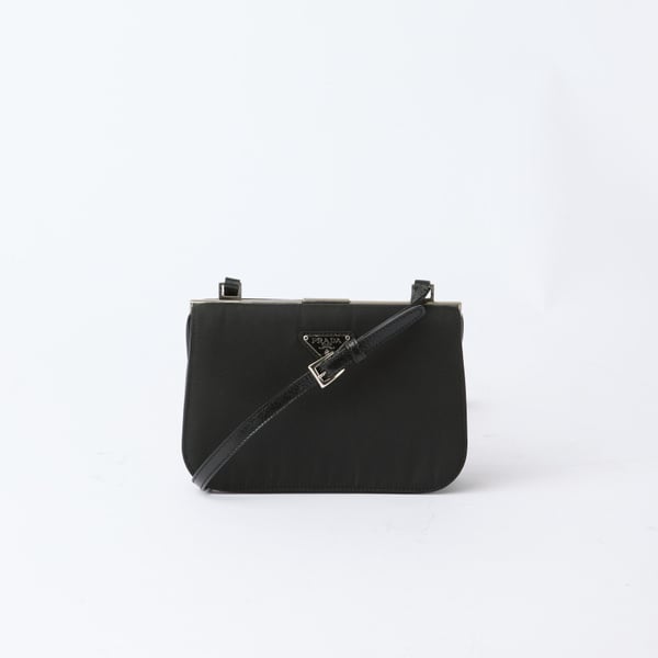 PRADA Tessuto Snap Lock Crossbody Bag