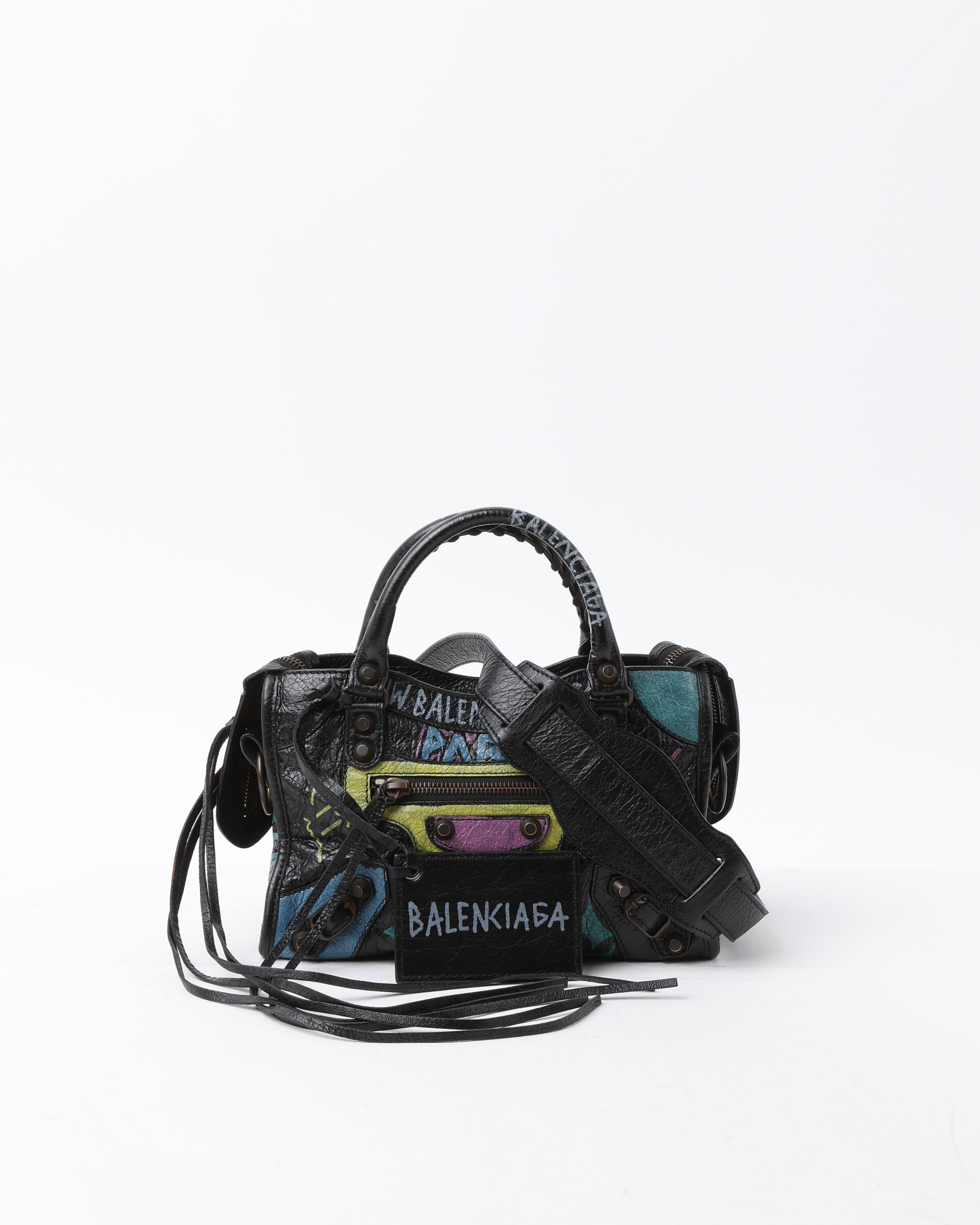 BALENCIAGA Graffiti Mini City Bag