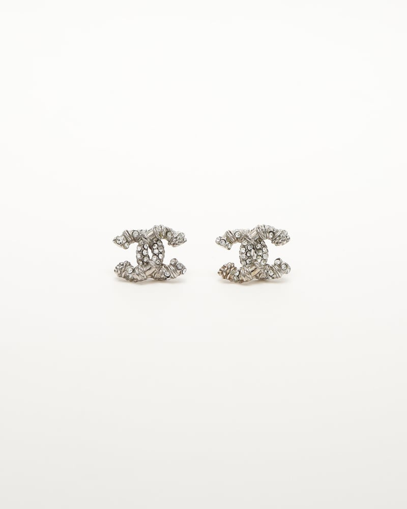 CHANEL CC Rhinestone Earrings