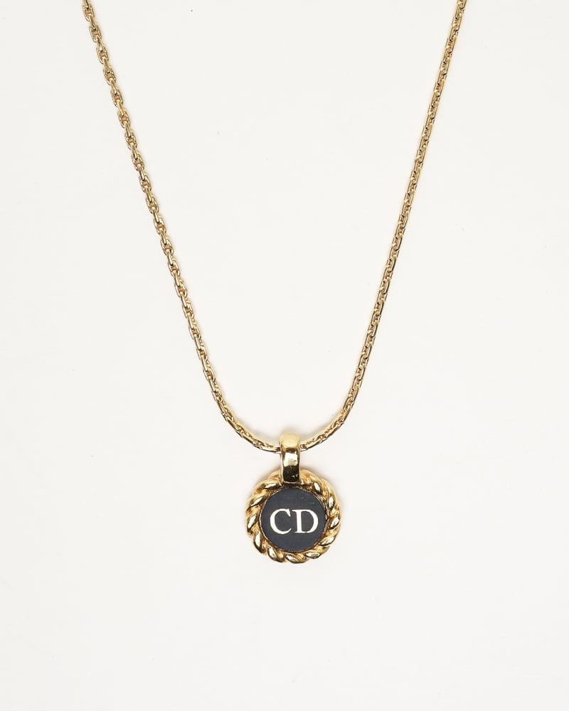 CHRISTIAN DIOR Twist Logo Necklace