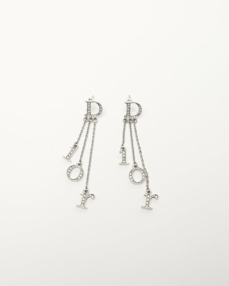 CHRISTIAN DIOR Dangling Rhinestone Earrings