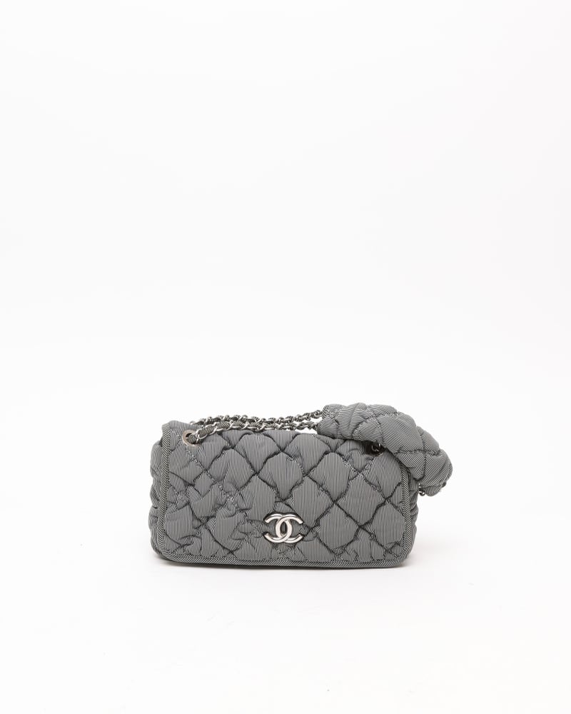 CHANEL Quilted Bubble Nylon Single Flap Bag