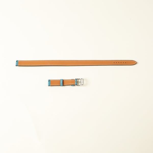 HERMES 14mm Leather Double Tour Watch Strap