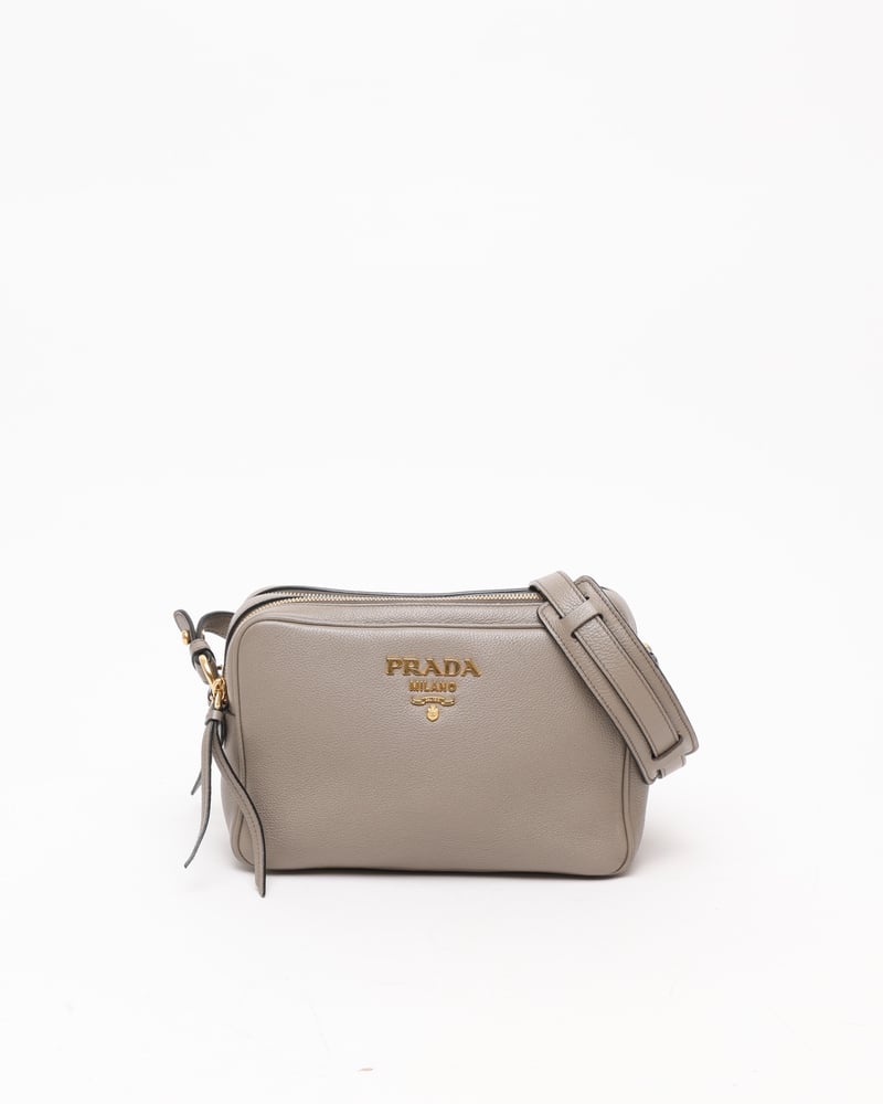 PRADA Vitello Phenix Double Zip Crossbody Bag