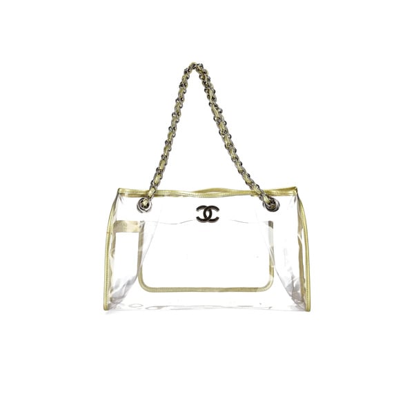 CHANEL Vinyl Naked Tote Gold