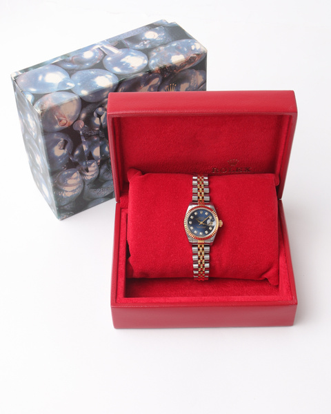 ROLEX Lady-Datejust 26mm Ref 69173 Blue Diamond Dial 1997 Watch