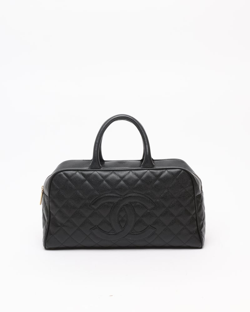 CHANEL CC Caviar Boston Bag