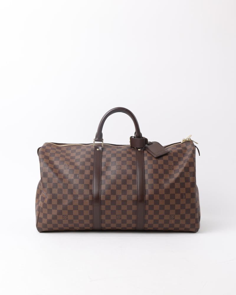 LOUIS VUITTON Damier Ebene Keepall 50 Weekend Bag