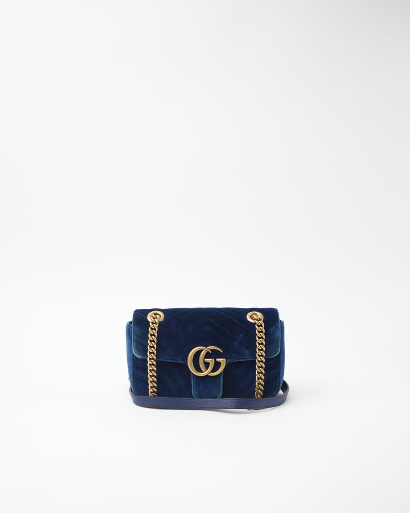 GUCCI Velvet Mini Marmont Bag