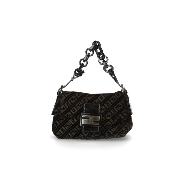 FENDI Velvet Zucchino Selleria Shoulder Bag