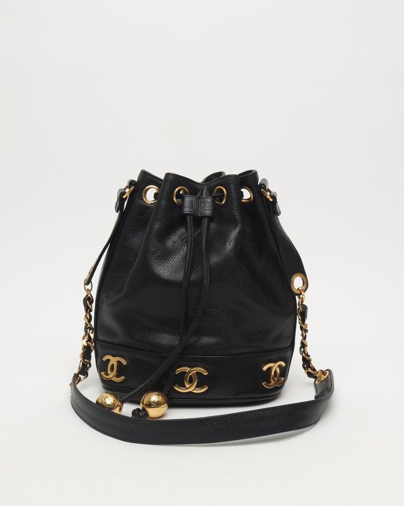 CHANEL CC Caviar Bucket Bag