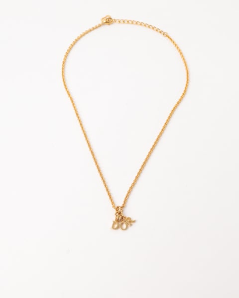 CHRISTIAN DIOR Letter Logo Pendant Necklace