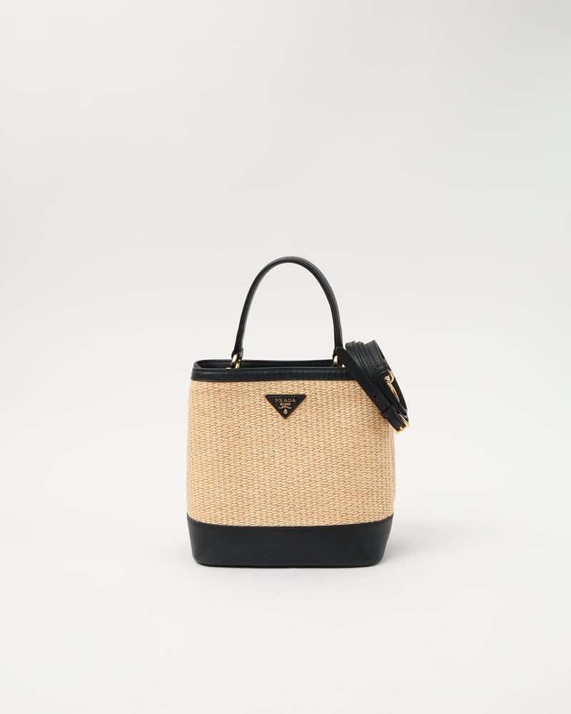 PRADA Medium Raffia Panier Bag