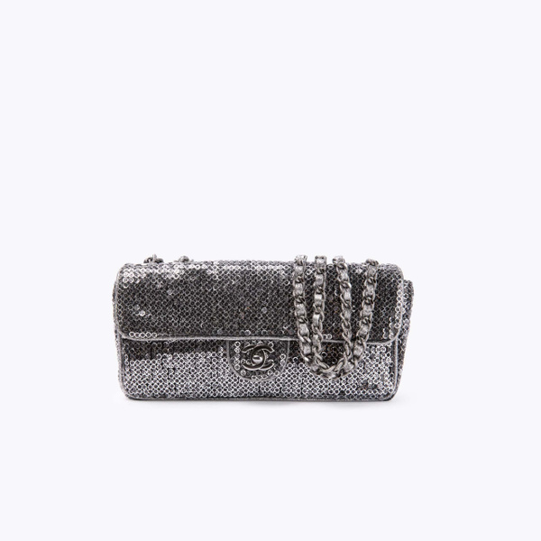 CHANEL Small Sequin East West Flap Bag