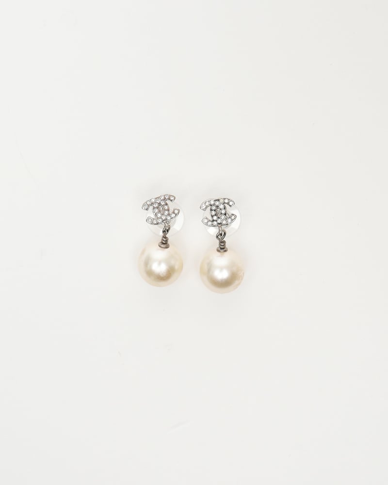 CHANEL Icon Series Pearls and Rhinestone Earrings