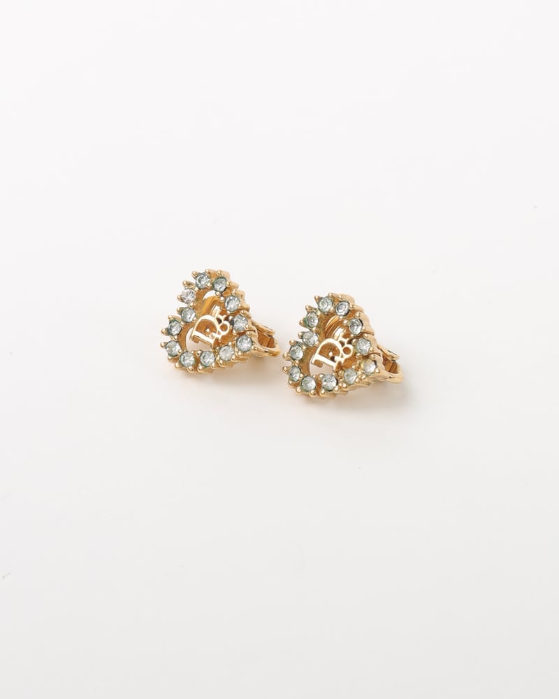 CHRISTIAN DIOR Rhinestone Clip-on Earrings