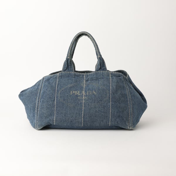 PRADA Canapa Denim Tote Bag