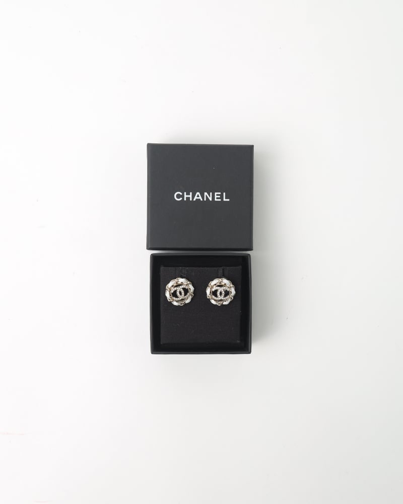 CHANEL Coco Chain Rhinestone Earrings