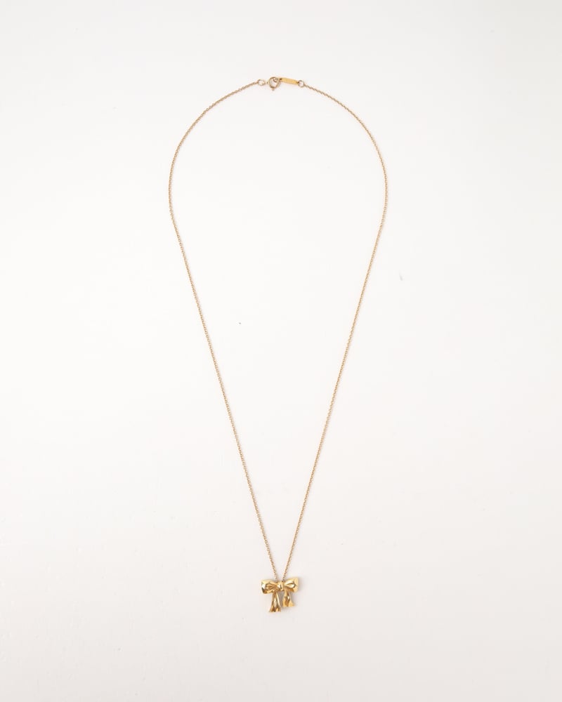 TIFFANY  CO Ribbon7 50YG 4.2g Gold Necklace