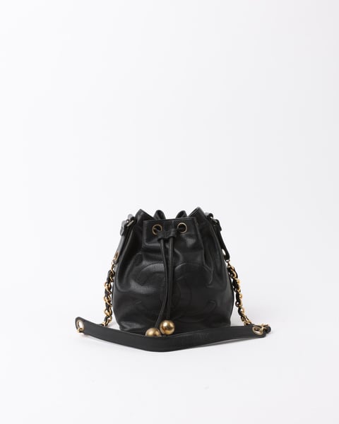 CHANEL Small Caviar CC Bucket Bag