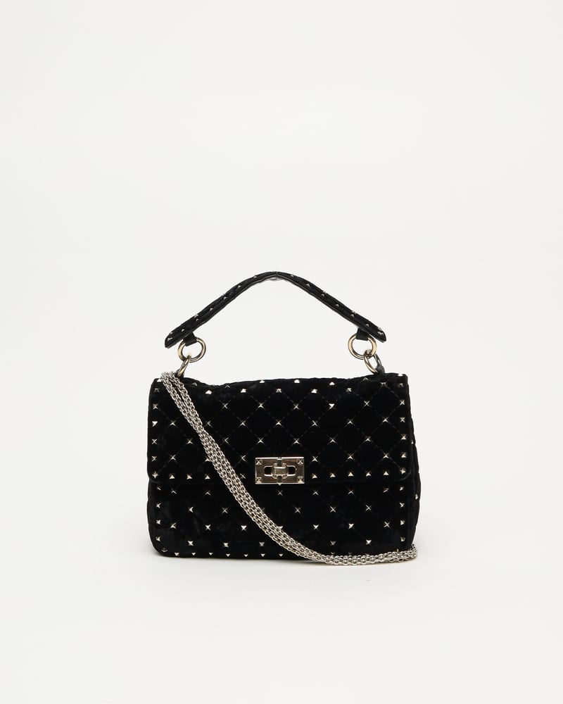 VALENTINO Velvet Rockstud Spike Medium Bag