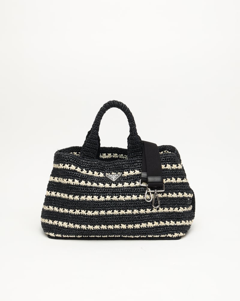 PRADA Raffia Canapa Tote