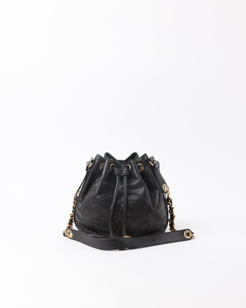 CHANEL CC Caviar Bucket Bag