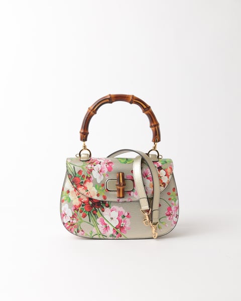 GUCCI Bamboo Blooms Medium Top Handle Bag