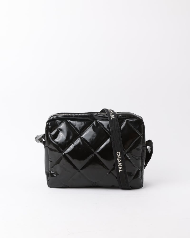 CHANEL Quilted Patent Crossbody Bag