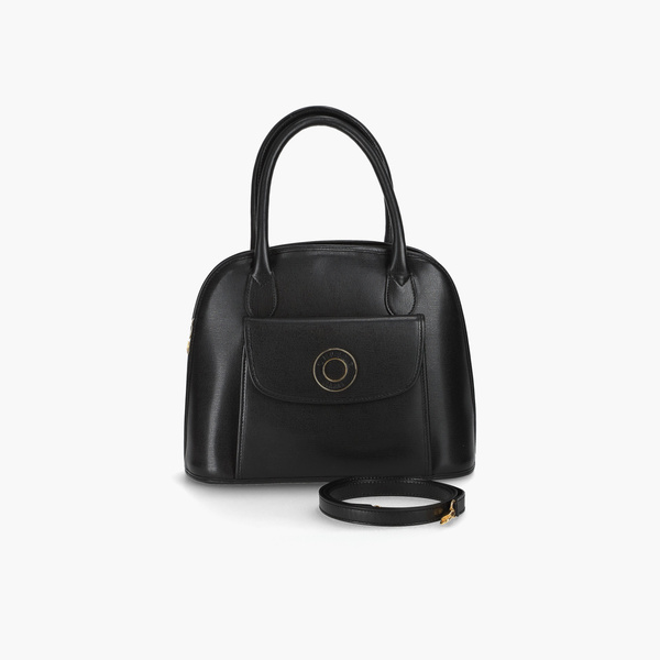 CELINE Circle logo Moc lizard 2way handbag Black