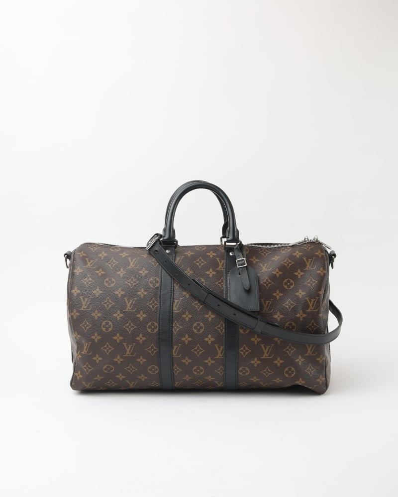 LOUIS VUITTON Keepall Bandoulière 45 Monogram Macassar Weekend Bag