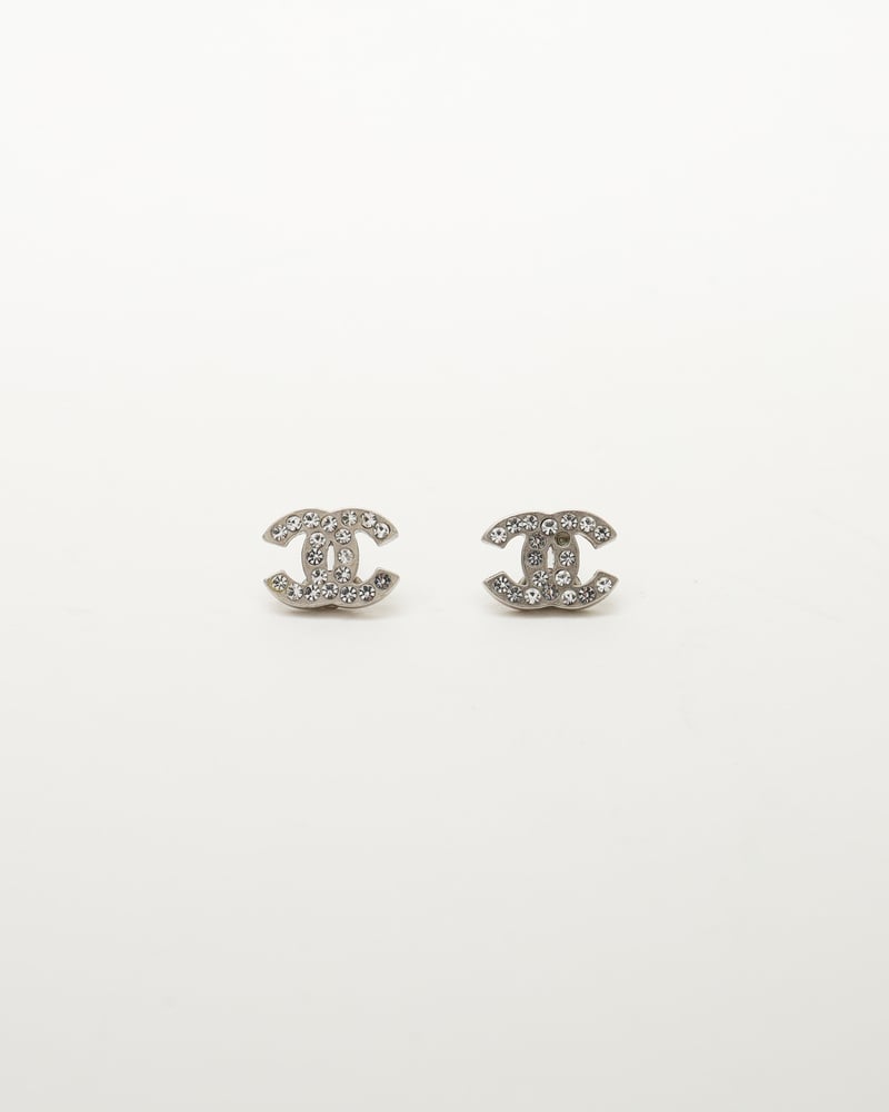 CHANEL CC Rhinestone Earrings