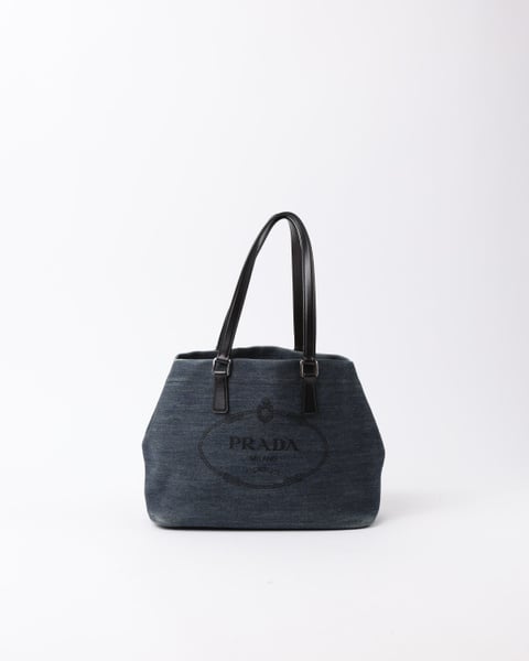 PRADA Denim Canapa Tote