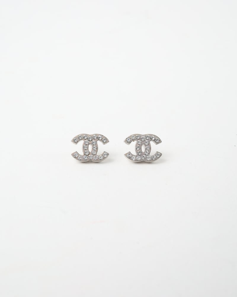 CHANEL CC Rhinestone Earrings