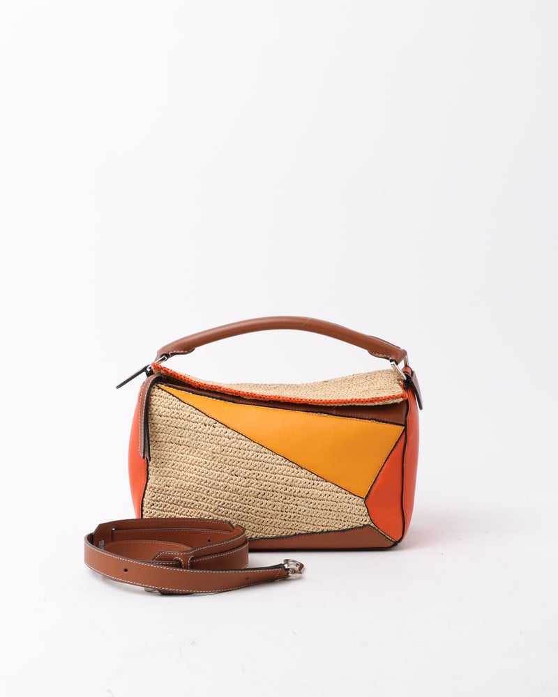 LOEWE Medium Raffia Puzzle Bag