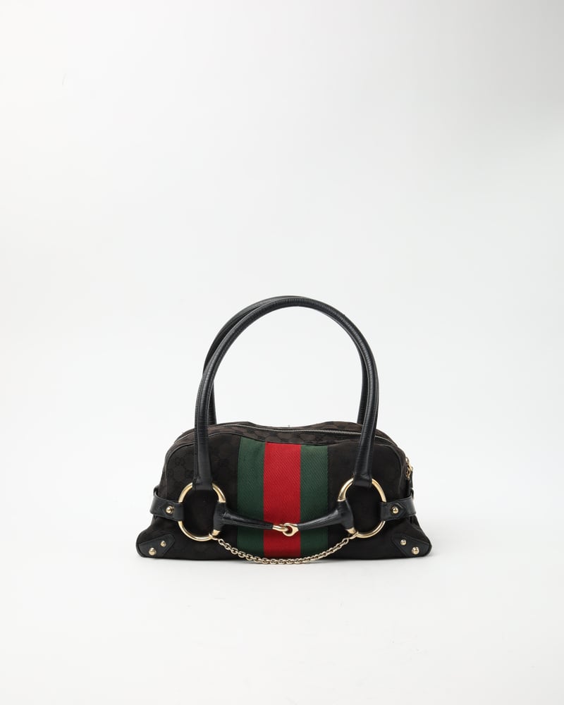 GUCCI Web Horsebit Hobo Bag