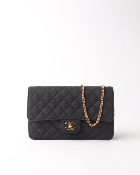 CHANEL Jersey Single Chain Flap Bag