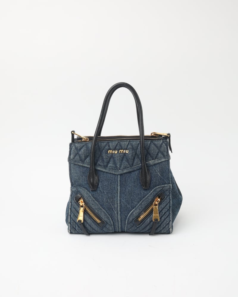 MIU MIU Denim Biker Tote