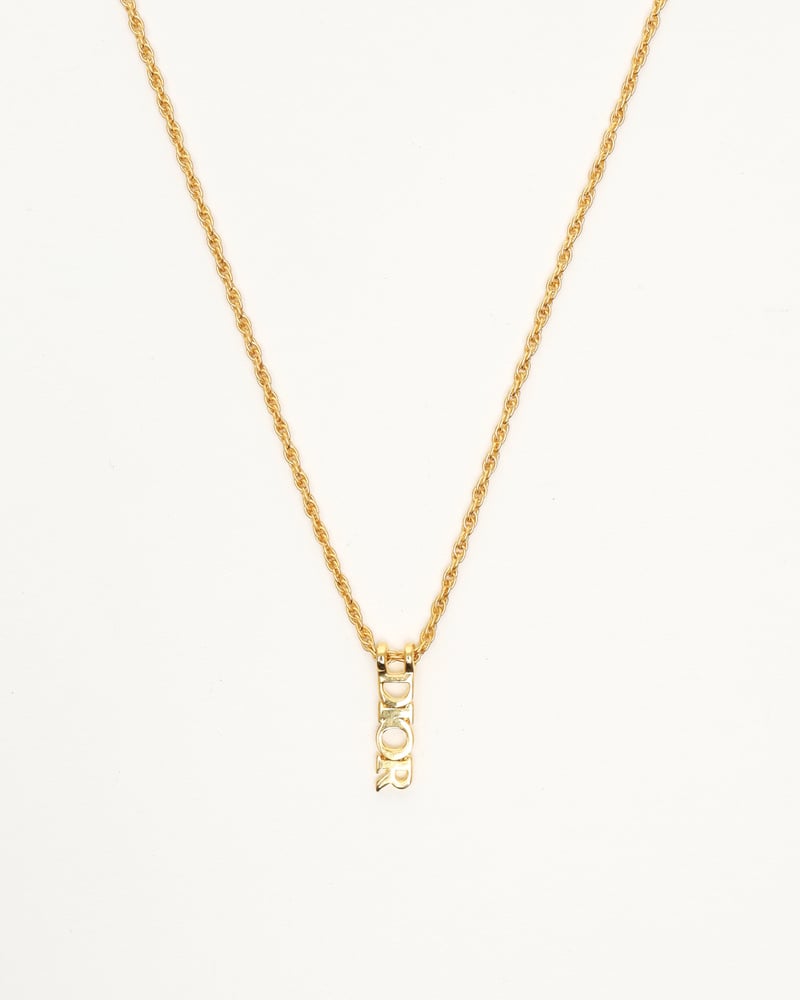 CHRISTIAN DIOR Plate Logo Necklace