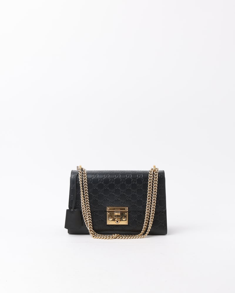 GUCCI Medium Guccissima Padlock Bag