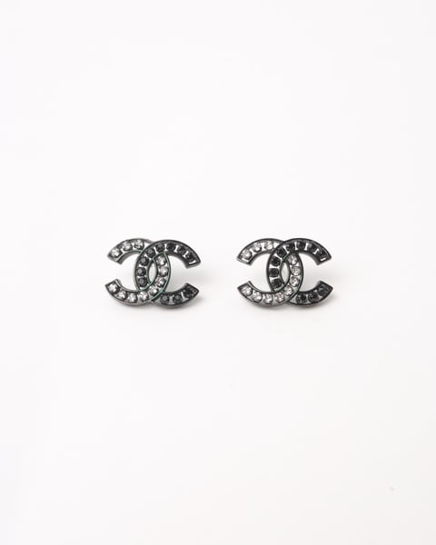 CHANEL Coco Mark Rhinestone Earrings