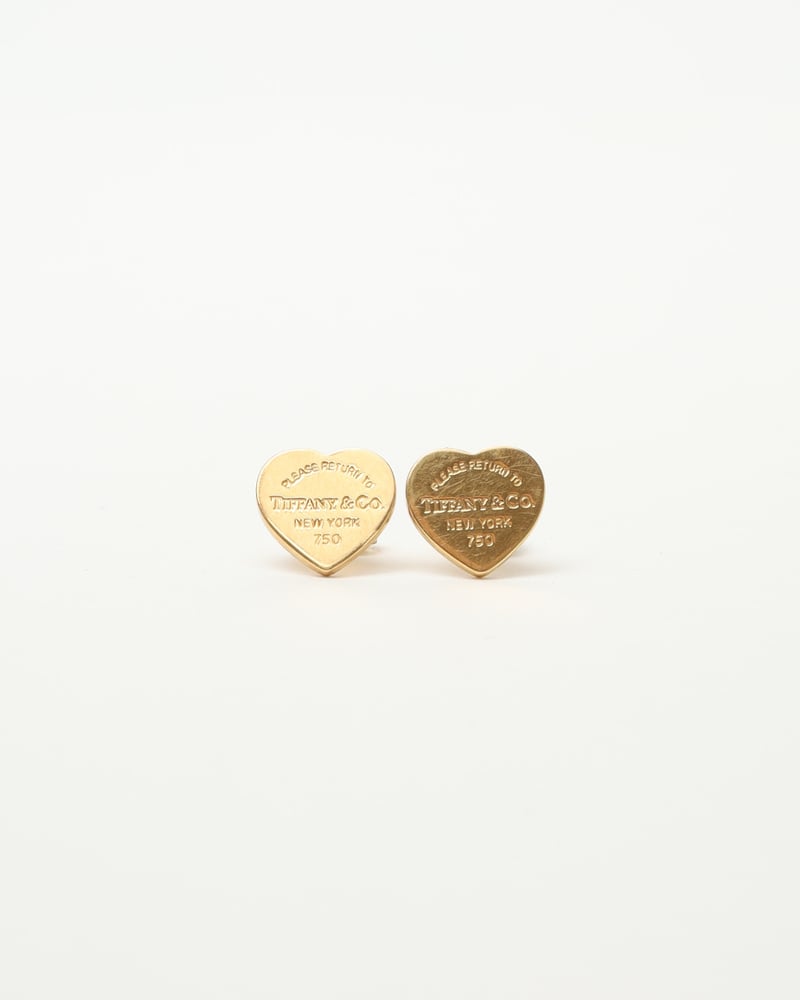 TIFFANY  CO Return To Sender Mini Heart Yellow Gold Earrings