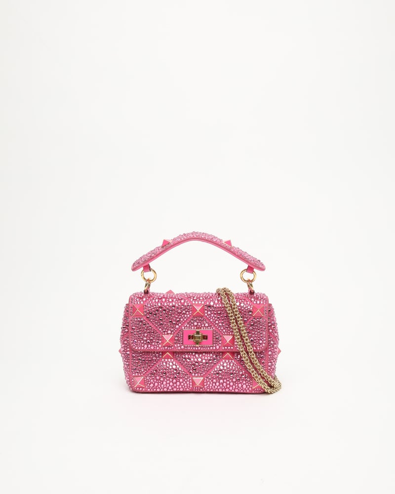 VALENTINO Medium Crystal Embellished Roman Stud Bag