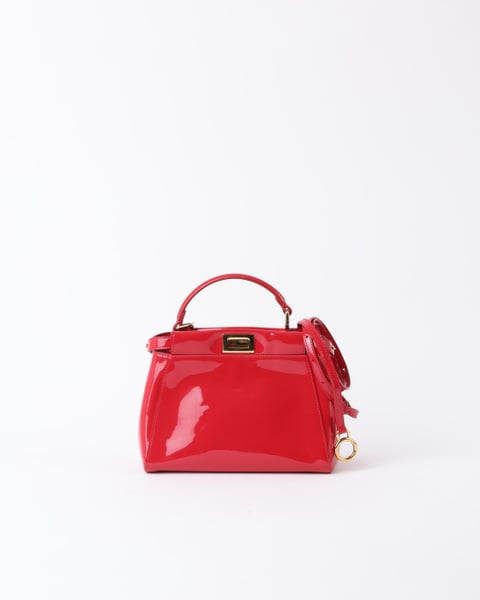 FENDI Patent Mini Peekaboo Bag