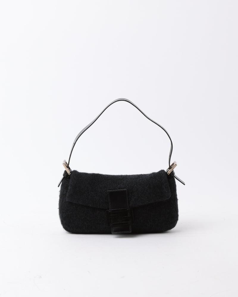 FENDI Baguette Wool Shoulder Bag