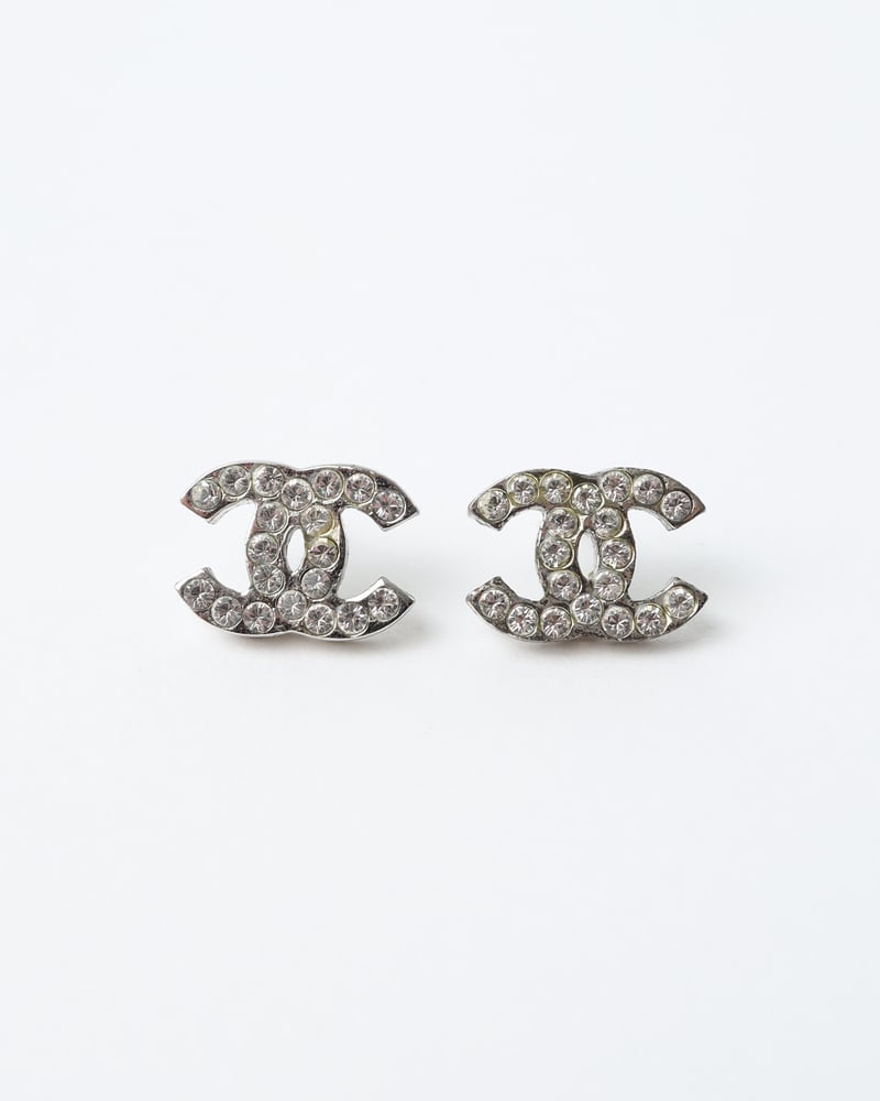 CHANEL Coco mark Rhinestone Earrings