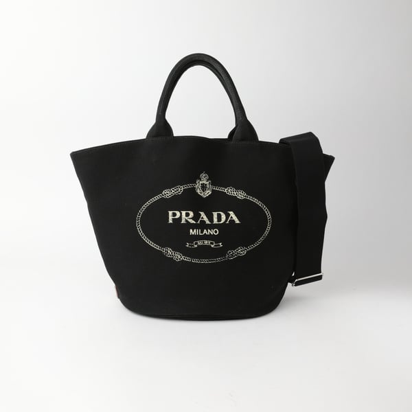 PRADA Canapa Bucket Handbag