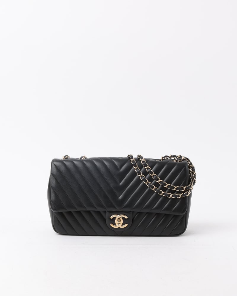 CHANEL Chevron Jumbo Flap Bag