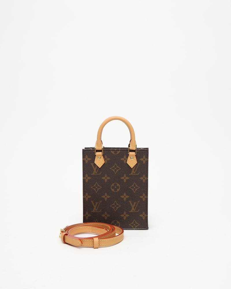 LOUIS VUITTON Monogram Petit Sac Plat Crossbody Bag