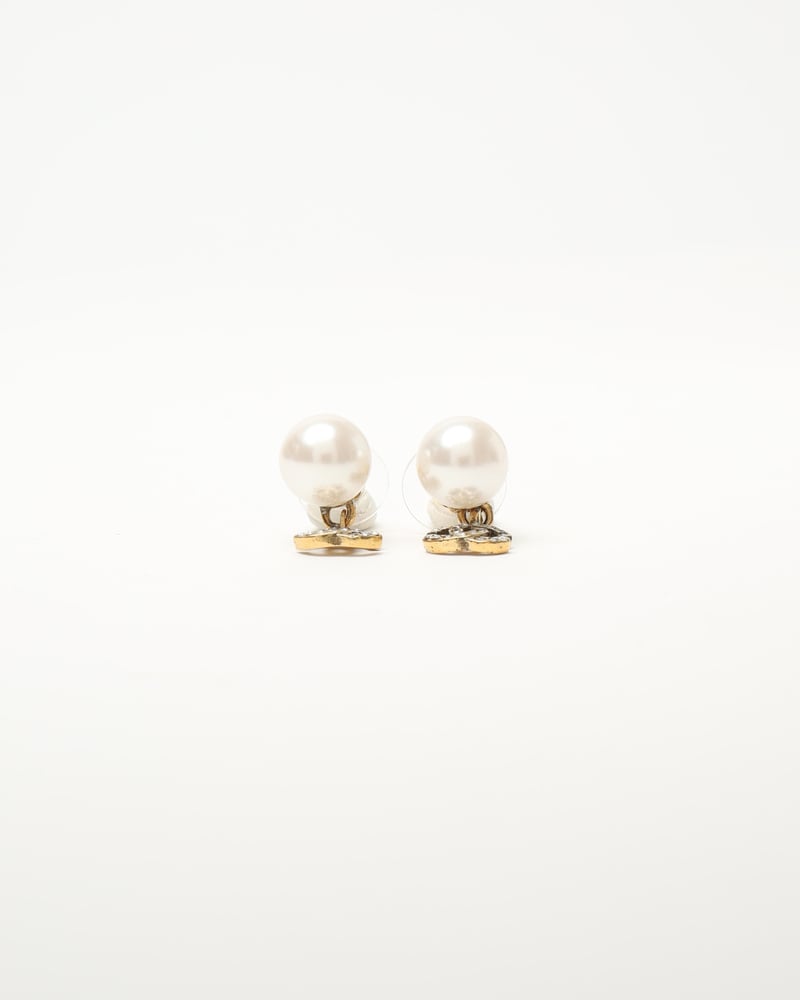 CHANEL Rhinestones and Pear Earrings